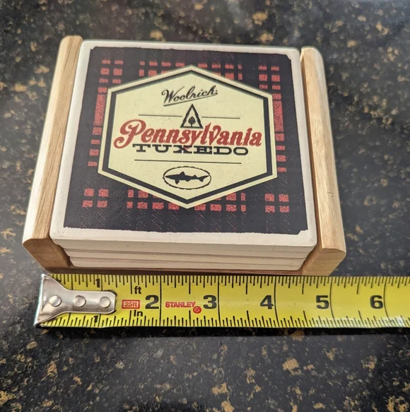 Woolrich Collab limited Edition Pennsylvania Tuxedo Coaster Set - Picture 4 of 8